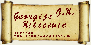 Georgije Milićević vizit kartica